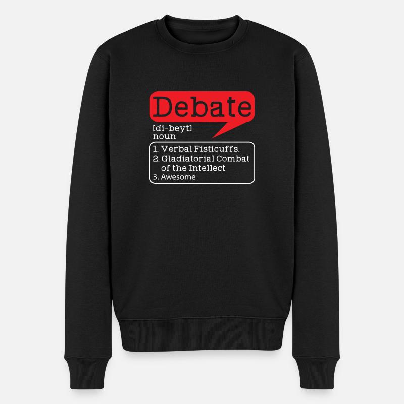 Debatte - Männer Premium Bio Pullover - Schwarz