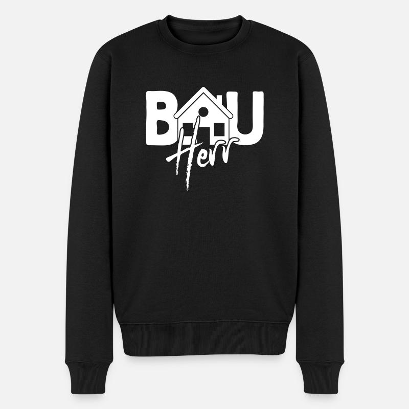 Bauherr - Hausbau Haus bauen - Männer Premium Bio Pullover - Schwarz