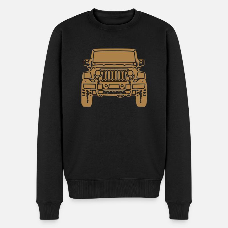 Wrangler vorne - Männer Premium Bio Pullover - Schwarz