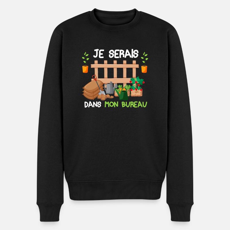 Je Serai Dans Mon Bureau Cadeau Jardinier - Pull Premium bio Homme - noir