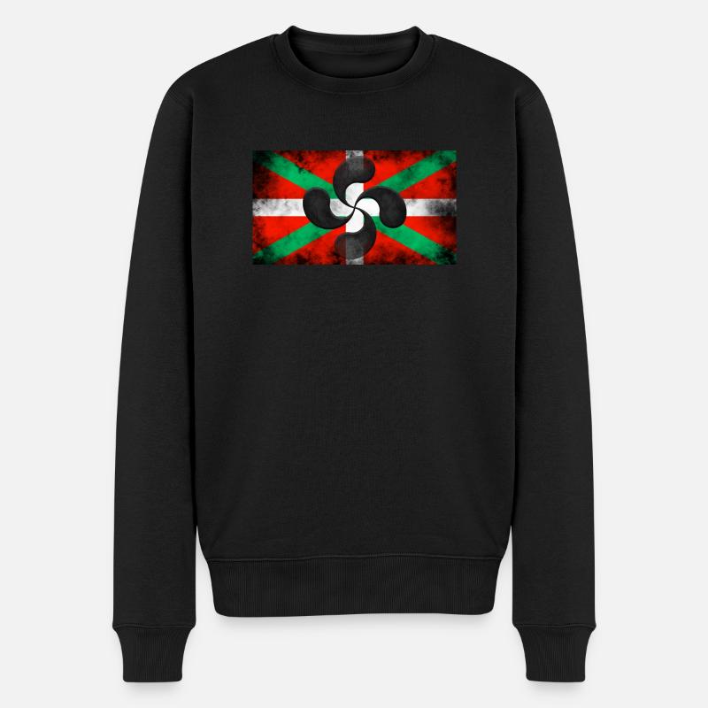 DRAPEAU IKURRIÑA VINTAGE AVEC LAUBURU - Pull Premium bio Homme - noir