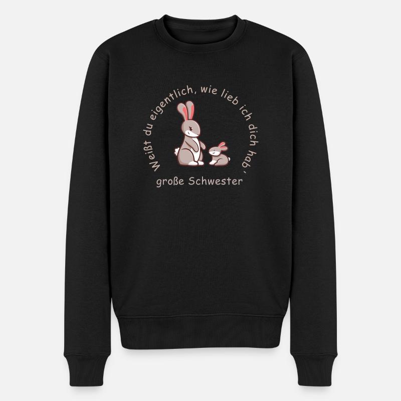 große Schwester | lieb haben - Männer Premium Bio Pullover - Schwarz