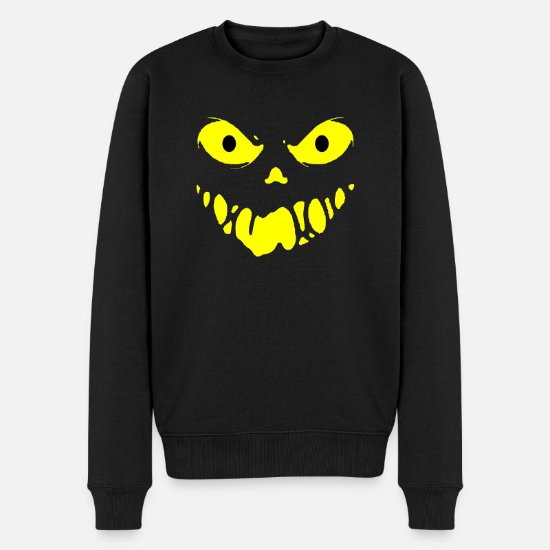 Böses Gesicht - Männer Premium Bio Pullover - Schwarz