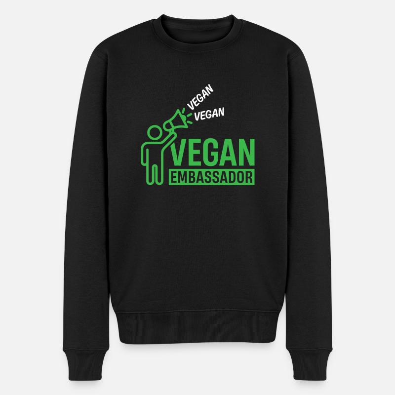 Vegan Embassador - Männer Premium Bio Pullover - Schwarz
