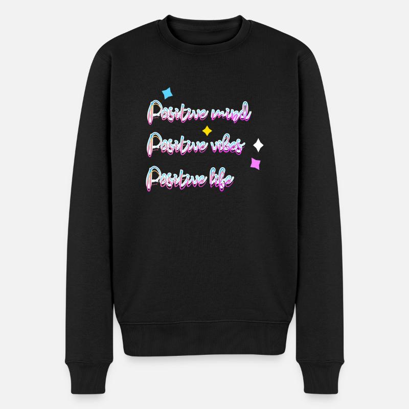 Positiv - Männer Premium Bio Pullover - Schwarz