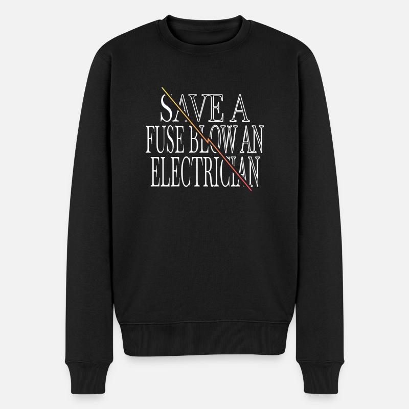 lineman computer electrical engineering profession - Männer Premium Bio Pullover - Schwarz