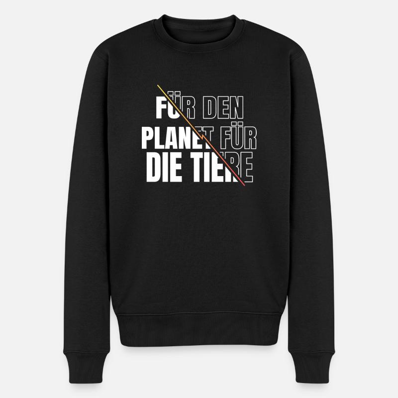 veganes essen statement spruch fleischlos - Männer Premium Bio Pullover - Schwarz