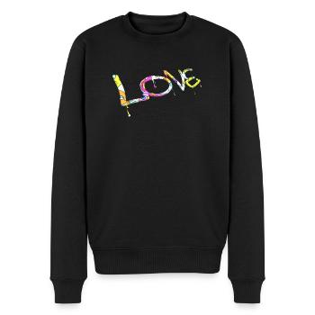 Graffiti-Stil Splash Hip-Hop-Farben Maler Liebe - Männer Premium Bio Pullover - Schwarz - Vorne - Nico (187cm)