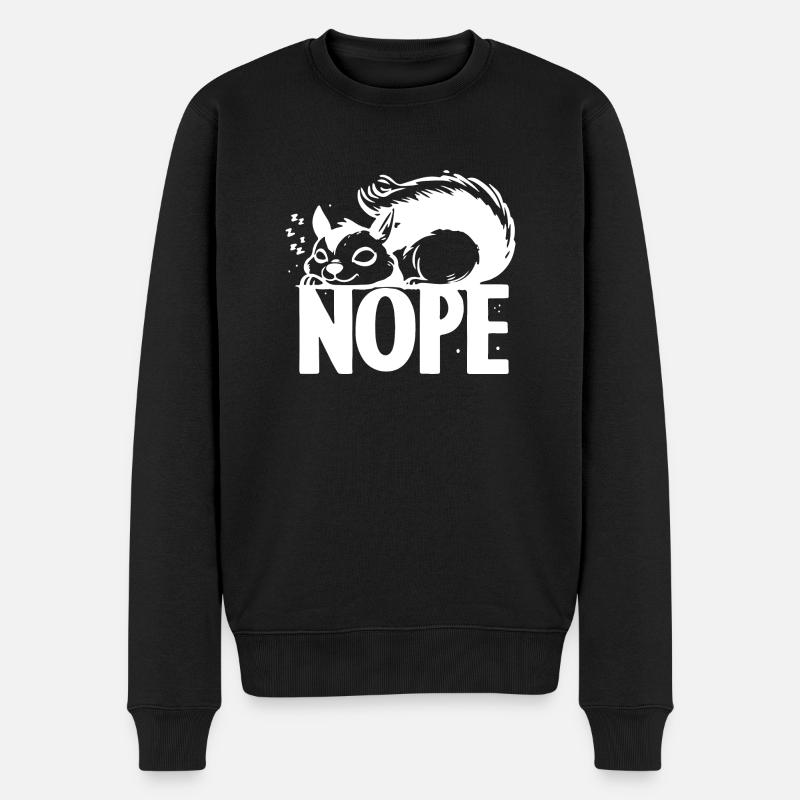 Nope Eichhörnchen Faulenzer Geschenkideen - Männer Premium Bio Pullover - Schwarz