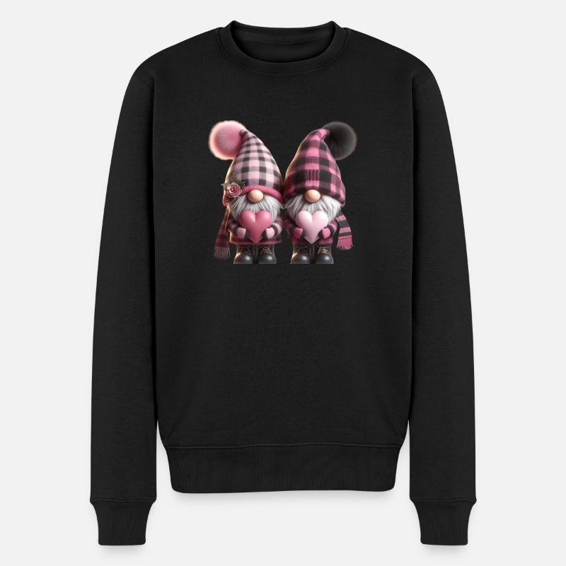 Pink Valentine Gnome 14 entfernen Vorschau - Männer Premium Bio Pullover - Schwarz
