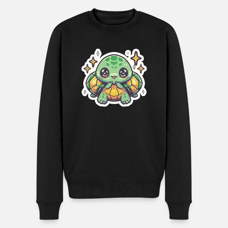 Schildkröten-Liebhaber - Männer Premium Bio Pullover - Schwarz
