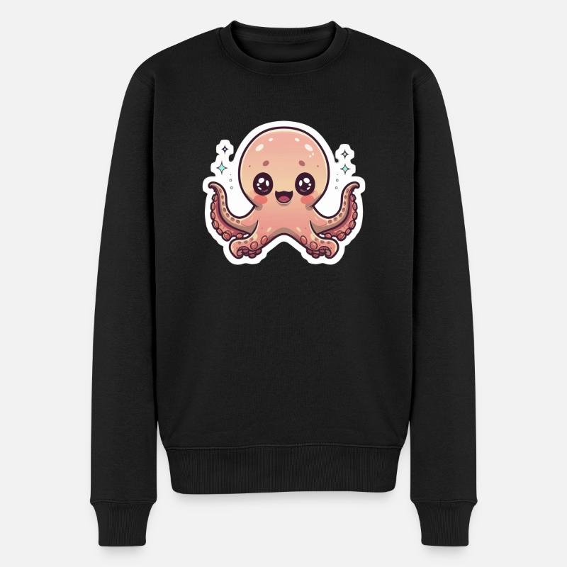 Oktopus-Liebhaber - Männer Premium Bio Pullover - Schwarz