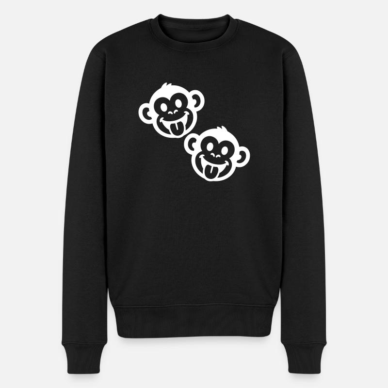 Affe Party Witzig - Männer Premium Bio Pullover - Schwarz