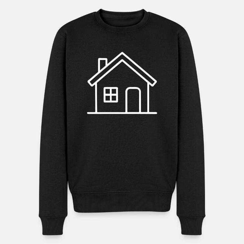 Haus Symbol - Männer Premium Bio Pullover - Schwarz