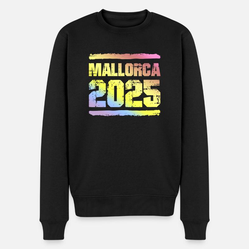 Mallorca 2025 Bunt - Männer Premium Bio Pullover - Schwarz