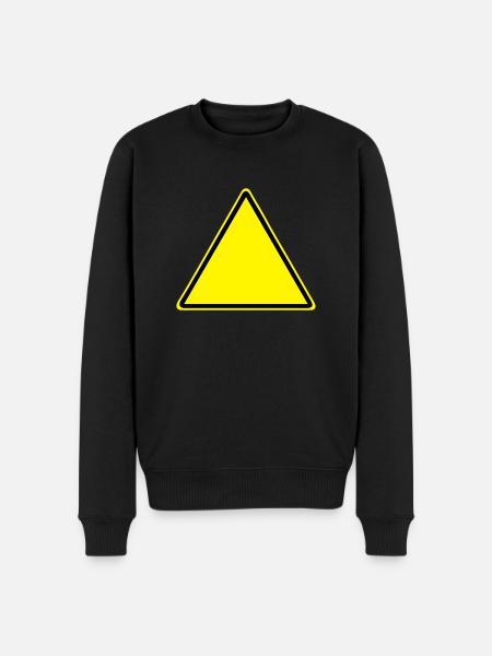 Warnschild Blanko - Männer Premium Bio Pullover - Schwarz