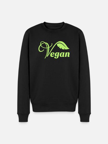 Vegan - Männer Premium Bio Pullover - Schwarz
