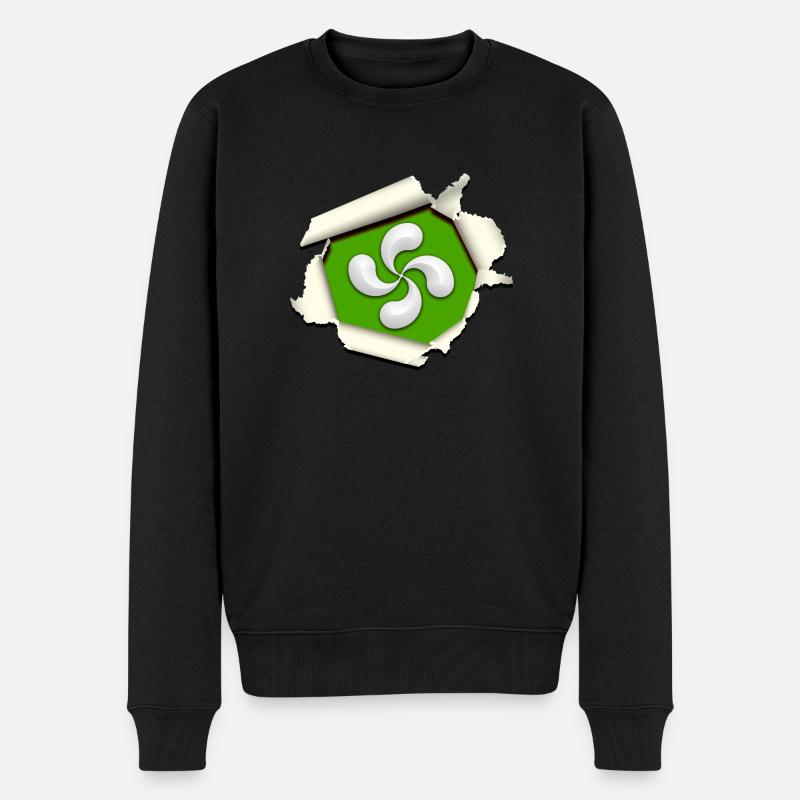 Croix du Pays Basque - Pull Premium bio Homme - noir