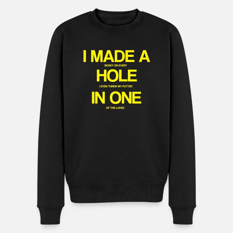 Ich ein Loch in ONE - Männer Premium Bio Pullover - Schwarz