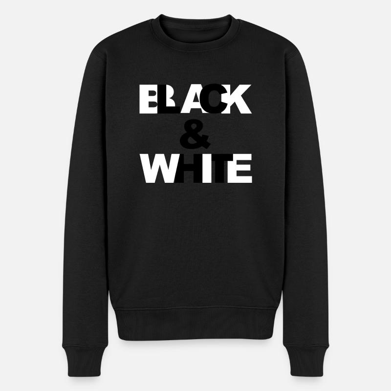 Black & White - Männer Premium Bio Pullover - Schwarz