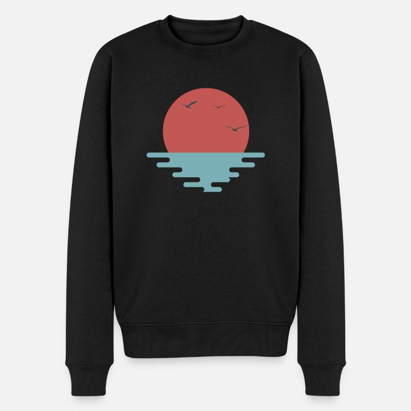 Sonnenuntergang Sonnenaufgang Japan - Männer Premium Bio Pullover - Schwarz
