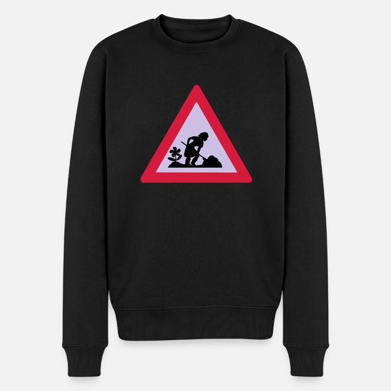 baustelle - Männer Premium Bio Pullover - Schwarz