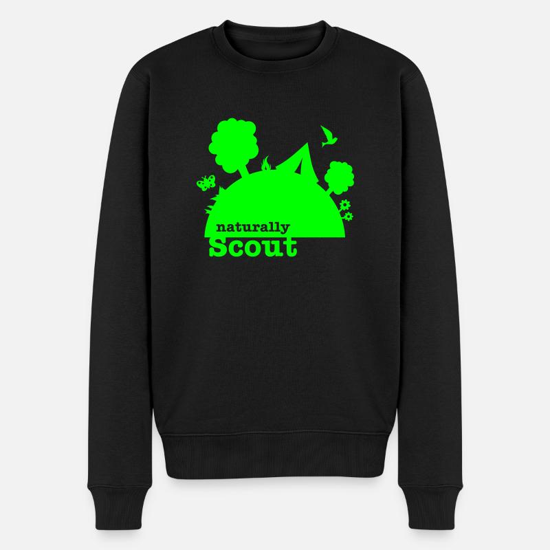 naturally scout - Männer Premium Bio Pullover - Schwarz