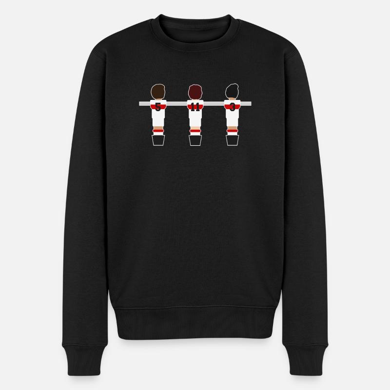 Tischfußball weiß rot - Männer Premium Bio Pullover - Schwarz
