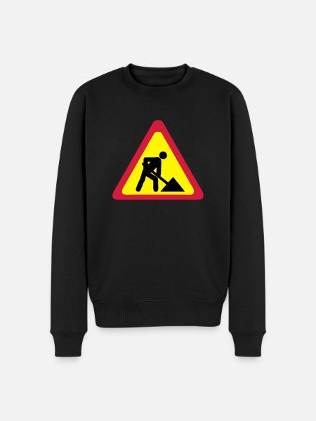 panneau chantier travaux 2303 - Pull Premium bio Homme - noir