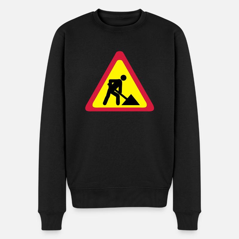 panneau chantier travaux 2303 - Pull Premium bio Homme - noir