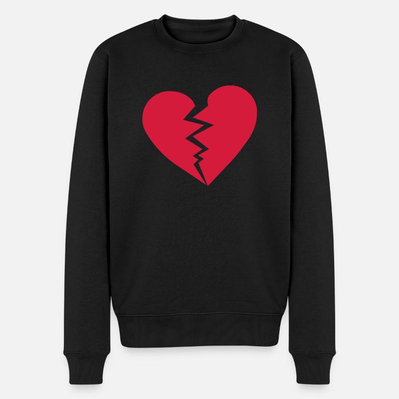 cœur brisé - Pull Premium bio Homme - noir