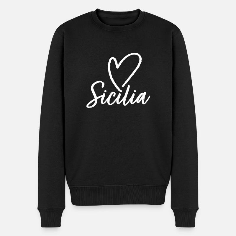Sicile - Italie Sicile - Pull Premium bio Homme - noir