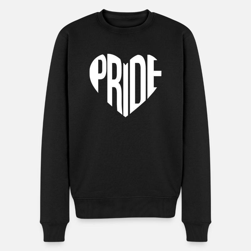 Pride Herz - Männer Premium Bio Pullover - Schwarz