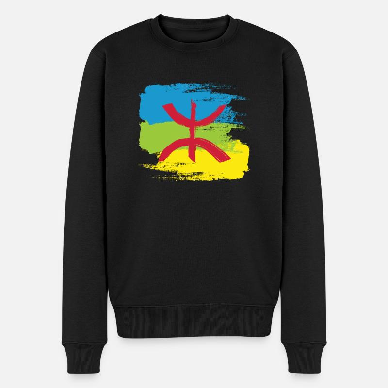 Drapeau Amazigh (Variante artistique) - Pull Premium bio Homme - noir