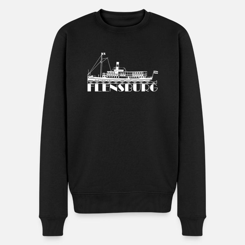 Alexandra, Flensburg, Salondampfer, Alex - Männer Premium Bio Pullover - Schwarz
