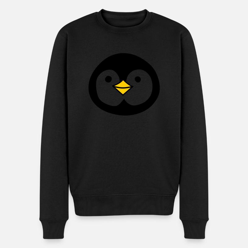 Cute penguin - Männer Premium Bio Pullover - Schwarz