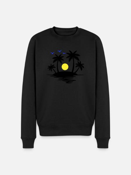 Insel Paradise - Männer Premium Bio Pullover - Schwarz