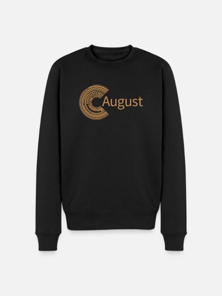 Für August - Männer Premium Bio Pullover - Schwarz