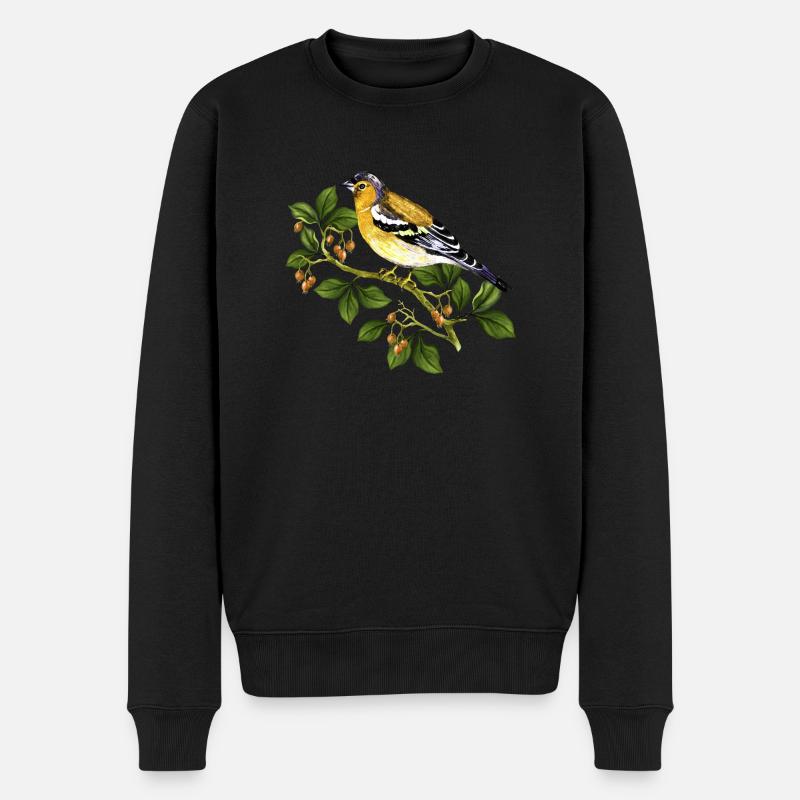 Bunter Vogel - Männer Premium Bio Pullover - Schwarz