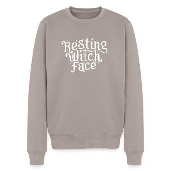 Resting Witch Face - Men's Premium Organic Jumper - taupe - Front - Nico (187cm)