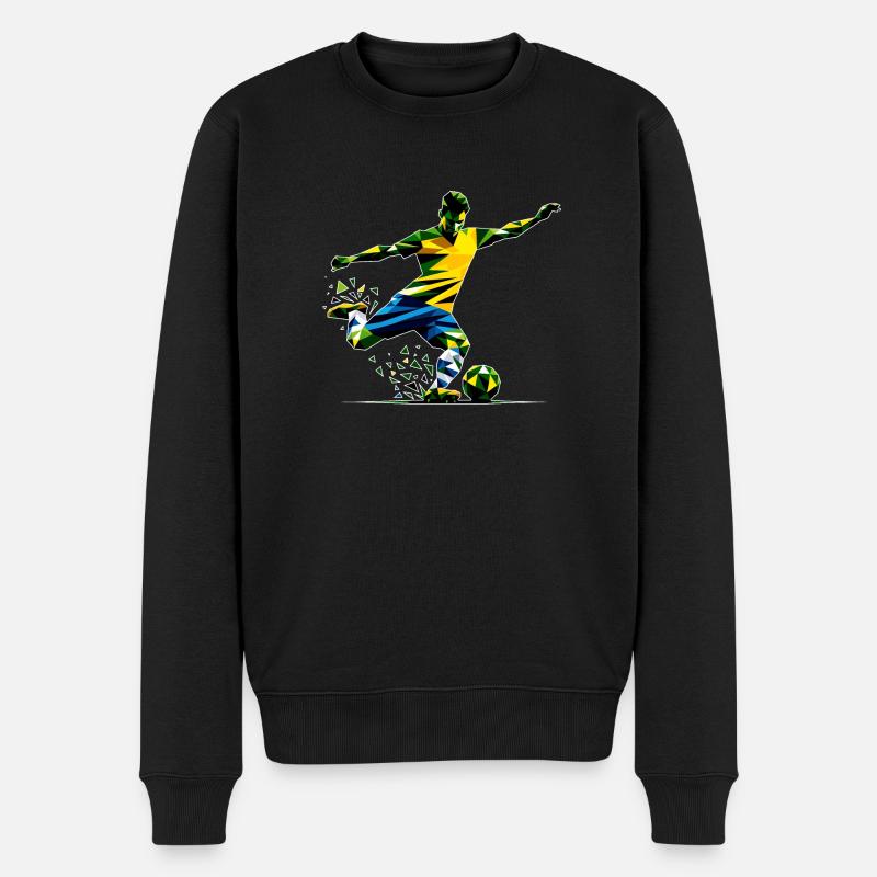 Fussball Brasilien - Männer Premium Bio Pullover - Schwarz