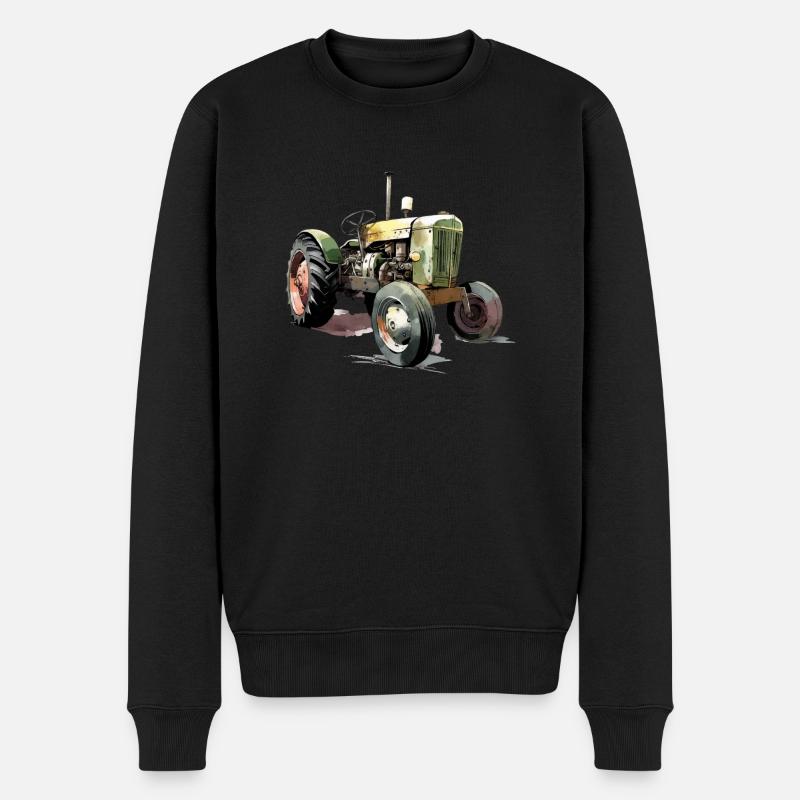 Tracteur à l ancienne n°2 - Pull Premium bio Homme - noir
