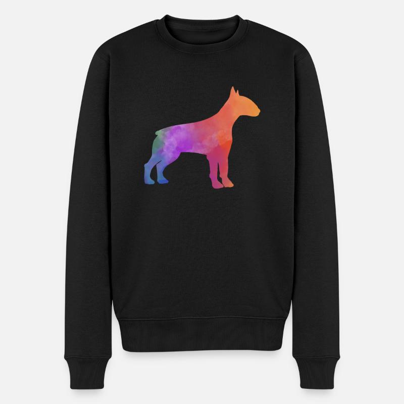 BULLTERRIER bunt - Männer Premium Bio Pullover - Schwarz