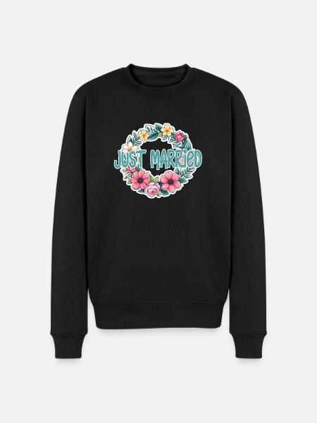Just Married - For Wedding - Men's Premium Organic Jumper - black