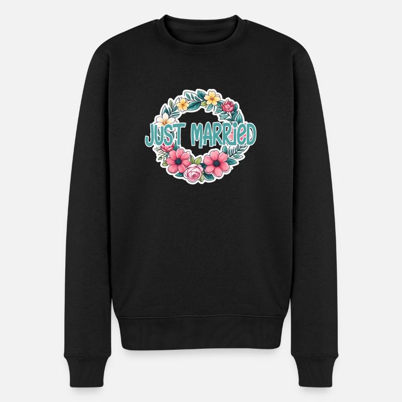 just married - pour mariage - Pull Premium bio Homme - noir