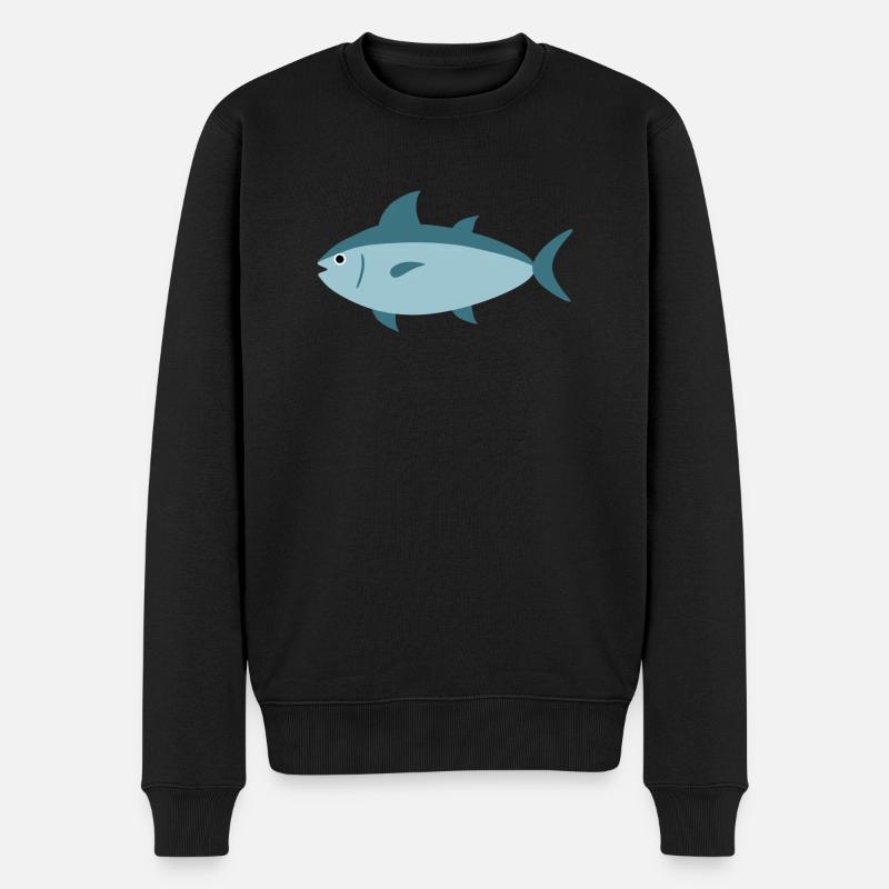 Thunfisch - Männer Premium Bio Pullover - Schwarz