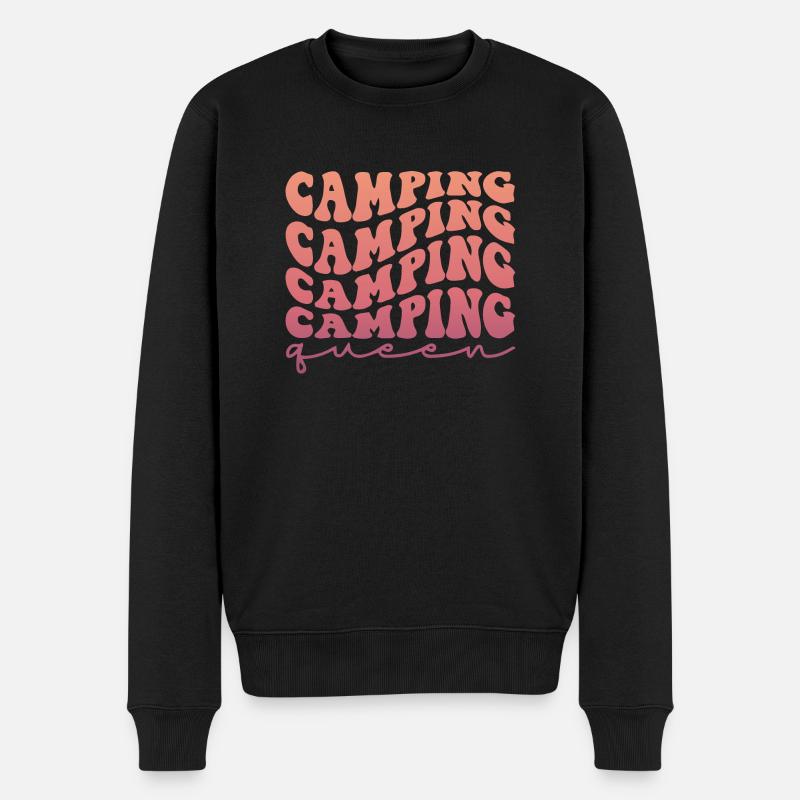Camping Camping Camping Queen - Männer Premium Bio Pullover - Schwarz