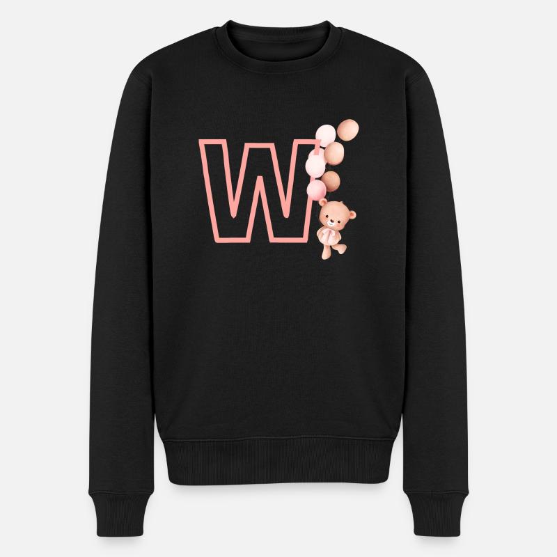 Lettre w rose ours - Pull Premium bio Homme - noir