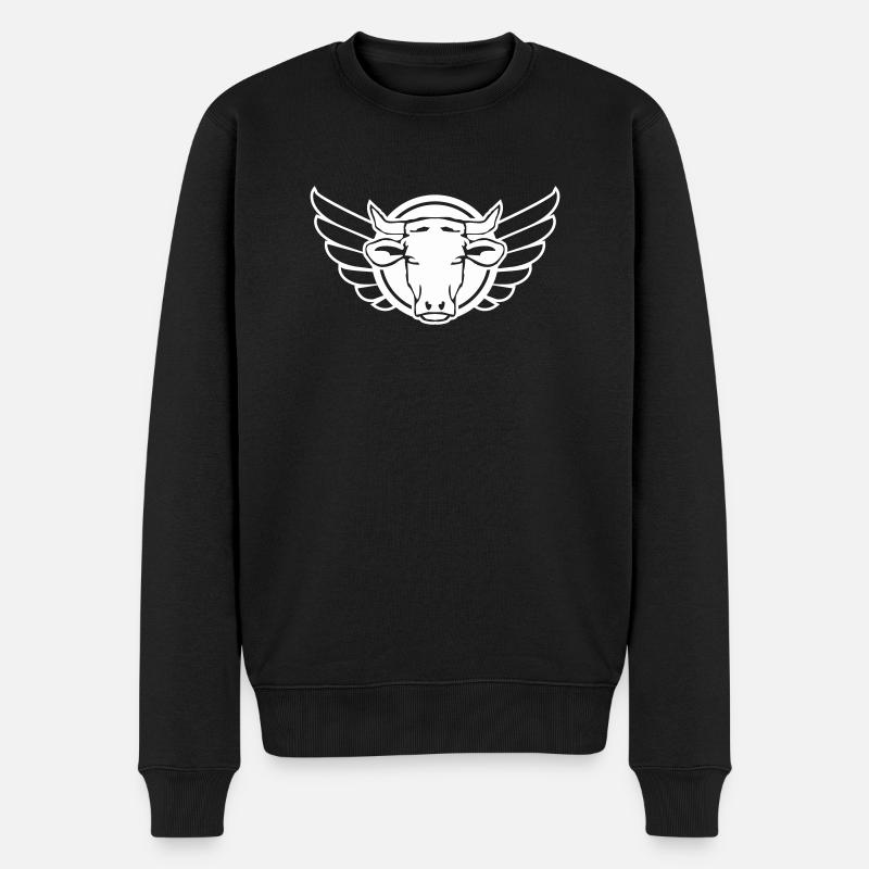 kuh bull wappen - Männer Premium Bio Pullover - Schwarz