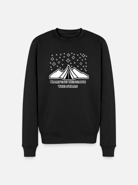 Tent among stars -Camping Beneath The Stars Design - Men's Premium Organic Jumper - black